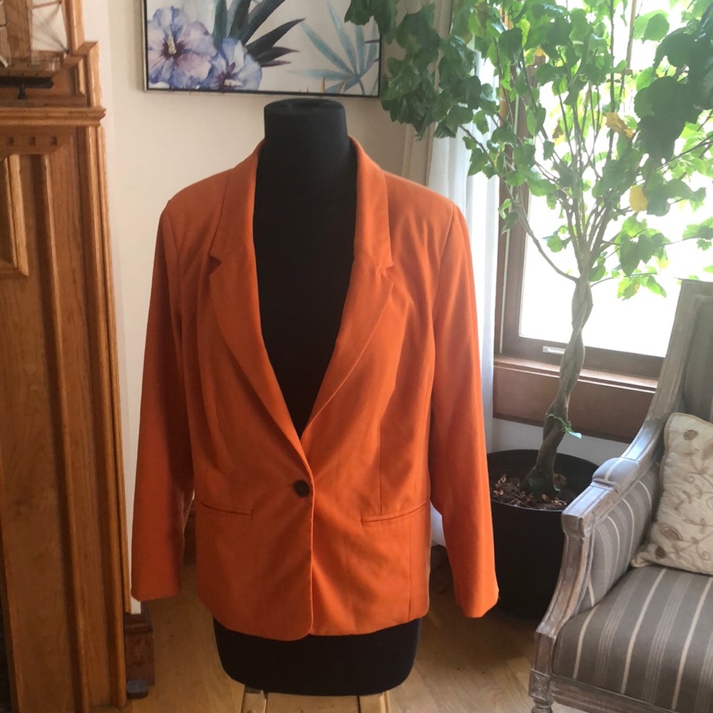 Orange Kensie One Button Blazer